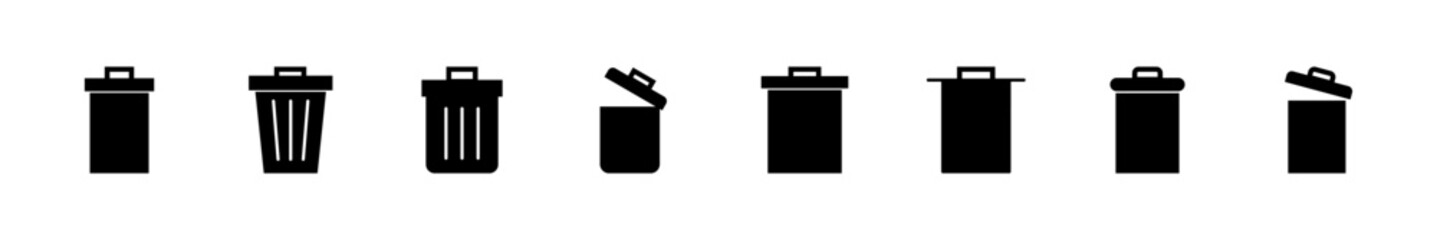 Trash icon set. trash can icon. delete icon vector. garbage