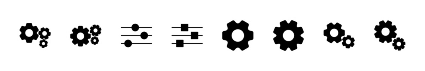 setting Icon set. Cog settings Icon Symbol