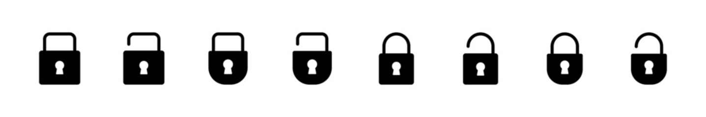 Lock icon set. Padlock icon vector. Encryption icon. Security symbol