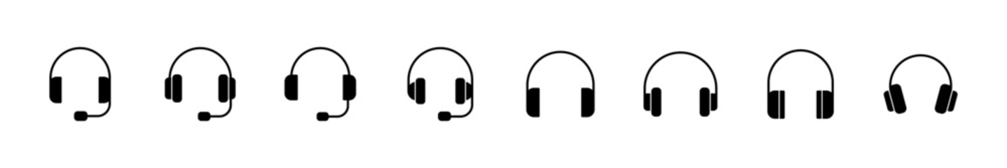 Headphone icon set. Headvector icon symbols