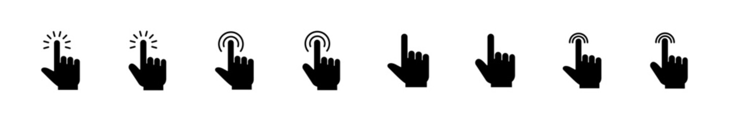 Hand click icon set. pointer icon vector. hand cursor icon vector
