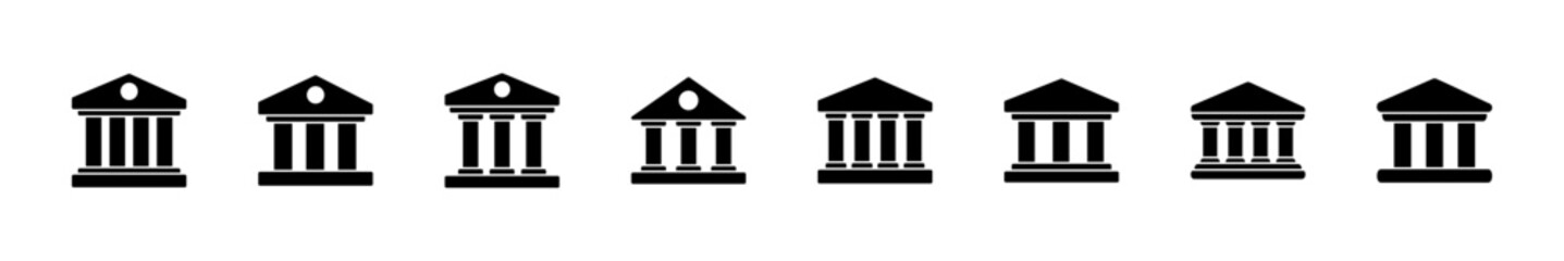 Bank icon set. bank vector icon, museum, university