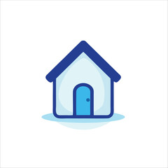 blue home icon logo with vector illustration