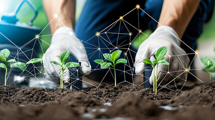 Planting new life sustainable gardening techniques for green spaces nature educational content outdoor close-up perspective