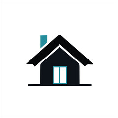 House icon logo with black color vector illustration