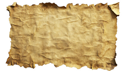 Fototapeta premium textured aged piece of parchment paper characterized by its crinkled and worn appearance suggesting it could be used for writing drawing or as a decorative element