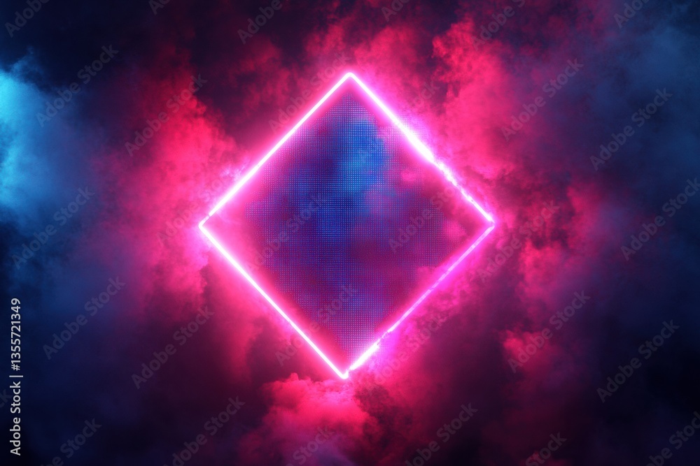 Aufkleber glowing shield symbol in a digital landscape showcasing futuristic security concepts with neon light