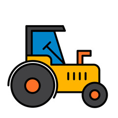 Utility Tractor of Construction Machinery Icons