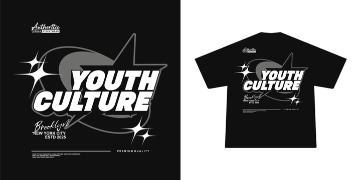 Y2K Futuristic illustration of youth culture vector t shirt design, vector graphic, typographic poster or tshirts street wear and Urban style
