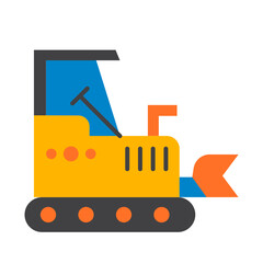 Obraz premium Bulldozer of Construction Machinery Icons