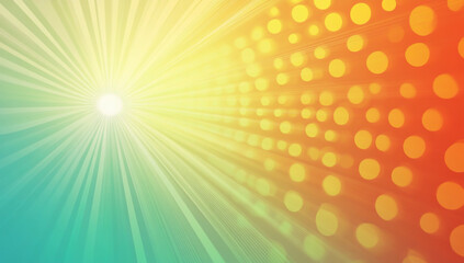 Obraz premium Colorful halftone background with gradient dots and sun vector presentation template.