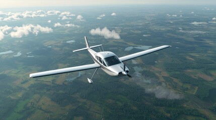 Aerial adventure airplane flight over stunning landscapes open skies high-altitude viewpoint nature exploration