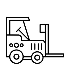 Forklift Truck of Construction Machinery Icons
