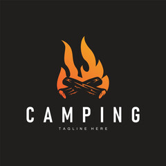 jungle adventure design with jungle camping logo concept summer activities symbol illustration product brand templet