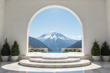 Architectural Arch with Mountain View