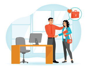 Handshake in office environment expressing professional collaboration