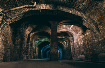 Naklejka premium Underground Tunnel Street old arches building historic wonder in Guanajuato, Mexico.