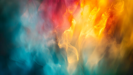 Abstract colorful smoke with flowing patterns and vibrant hues