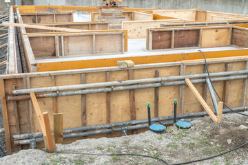 住宅の基礎工事の様子・ベタ基礎・コンクリート・土間コン
