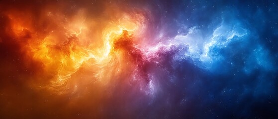 Naklejka premium An abstract colorful depiction of a vibrant cosmic nebula field