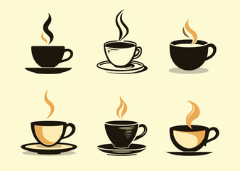 Logo of a comforting and delicious brown cup of coffee