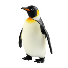 Fototapeta premium realistic figurine of an emperor penguin showcasing its distinct black and white coloration with orange accents it serves as a decorative piece or educational tool