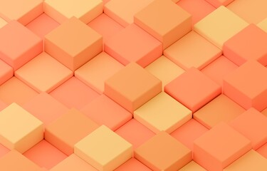 3D背景素材_四角形_オレンジ