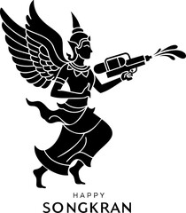 Happy Songkran: Kinnari Water Fun Graphic