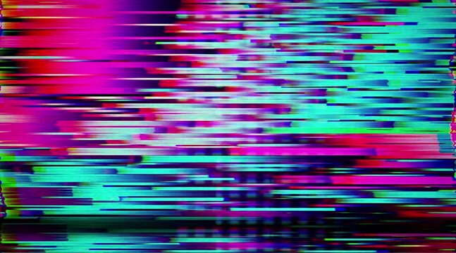Glitch noise static television VFX. Visual video effects stripes background, tv screen noise glitch effect. Video background, transition effect for video editing, intro and logo reveals with sound