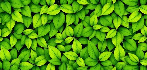 Obraz premium Seamless pattern of minimalist vector lush green leaves , seamless, rejuvenating