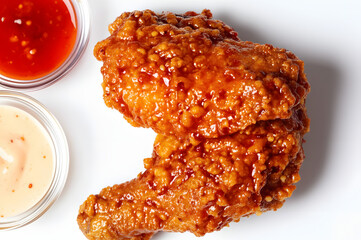 Crispy Fried Chicken on White Background