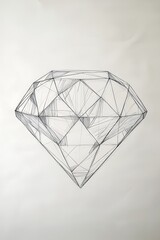 Geometric line drawing a diamond, minimalist emphasizing clarity and value