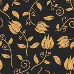 Flower seamless pattern design with beautiful flower and leaves. Flower art. floral and leaf pattern design for fabric, cotton, wallpaper, satin, gift wrap, carpet, background.	