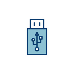Usb icon vector isolated on white background. Flash disk icon vector