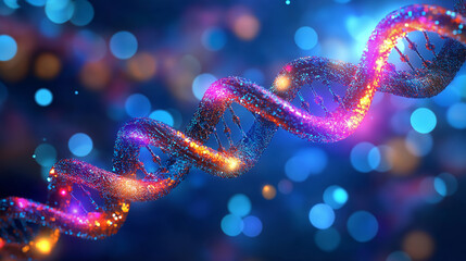 Glowing DNA Helix Abstract Background