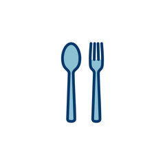 Fork, Spoon, and Knife isolated on white background. Restaurant icon. food icon. Eat. Cutlery icon.