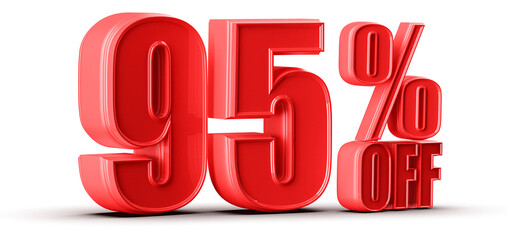 95 Percent Off Sale Red Number Promotion