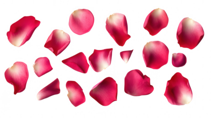 rose petals in various shapes and sizes showcasing their vibrant red color and delicate texture ideal for decoration crafts or romantic settings