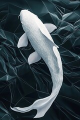 Geometric minimalist art a fish, simple lines conveying fluidity and life
