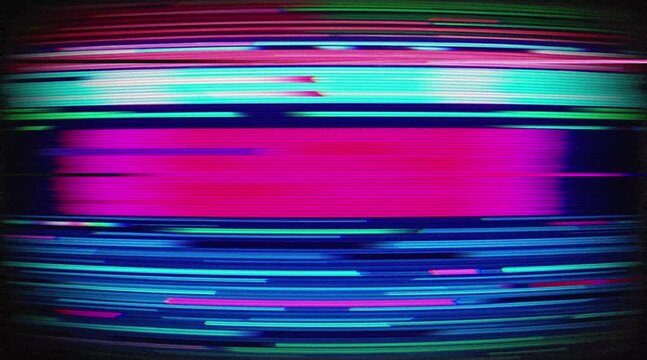 Glitch noise static television VFX. Visual video effects stripes background, tv screen noise glitch effect. Video background, transition effect for video editing, intro and logo reveals with sound