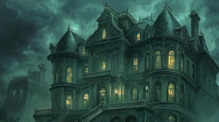 Obraz premium Gothic Mansion at Night