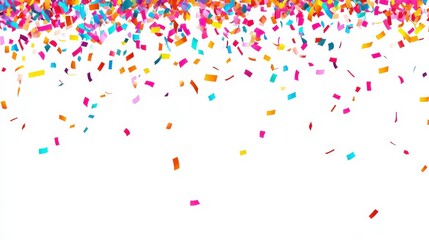 Colorful Confetti Blast Over Isolated White Background