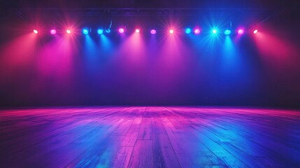 Colorful Lights on a Floor with White Background