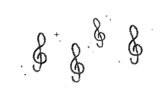 animated musical tone in white background 4k for editing video