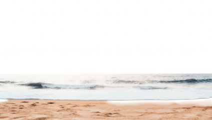 a serene beach scene featuring soft sand and gentle ocean waves under a bright clear sky evoking a sense of tranquility and relaxation