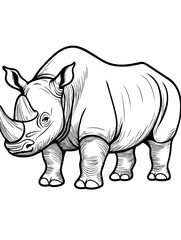 Obraz premium Rhino Line Art Illustration.