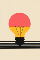 Geometric minimalist representation a light bulb, symbolizing ideas and innovation