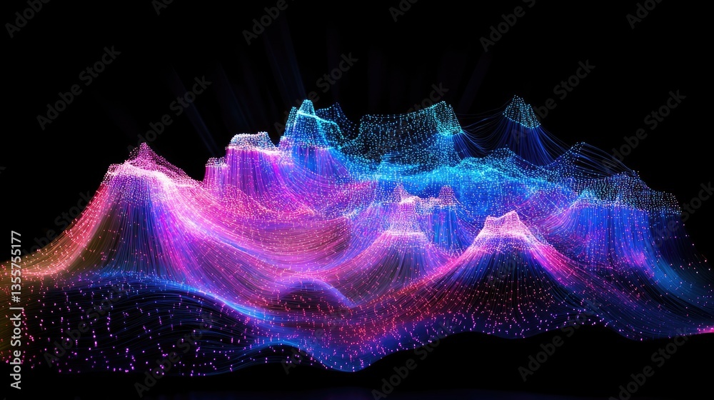 Poster a glowing fiber optic world map, representing global communication and connectivity with dynamic, in