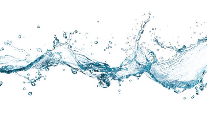 a dynamic splash of clear water showcasing the beauty and fluidity of liquid in motion against a white background. purity and freshness ideal for various design and advertising purposes