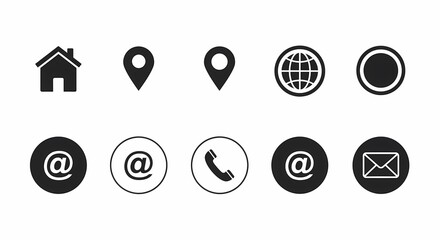 Contact Icons Set - Location, Email, Phone